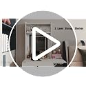 Small Vanity Desk with LED Mirror, Storage Stool & Foldable Side Panel