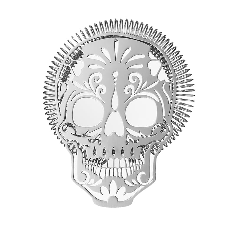 Stainless Steel Skull Cocktail Strainer with Short Handle - Bar & Bartending Tool (Cocktail Geek)