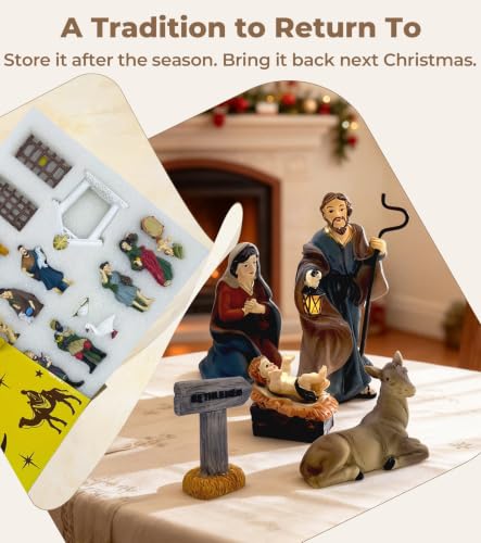 Nativity Advent Calendar 2026 Resin Nativity Scene with 24 Figures