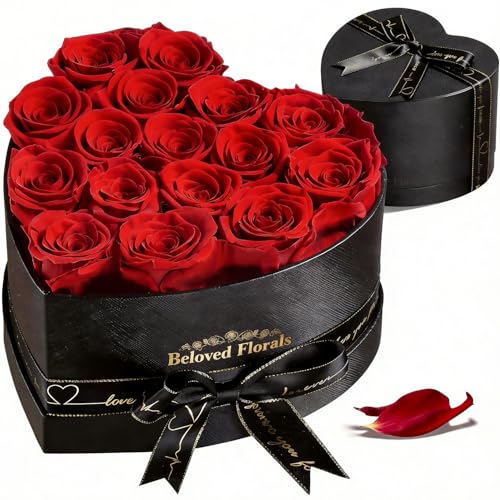 16 Preserved Red Roses in a Box - Eternal Real Rose Gift for Women