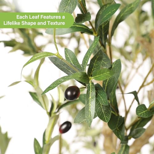 7ft Artificial Olive Tree - Realistic Faux Potted Plant for Indoor Decor