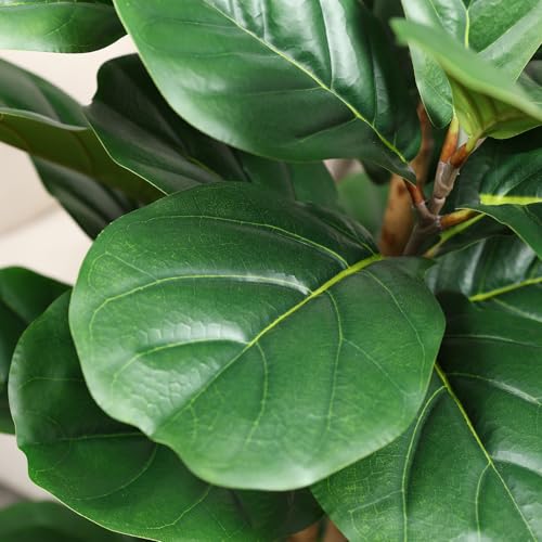 5ft Artificial Fiddle Leaf Fig Tree with White Planter