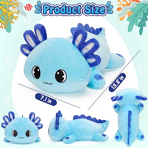Blue Officygnet Axolotl Plush Toy - 13-inch Soft Cuddly Stuffed Animal for Kids