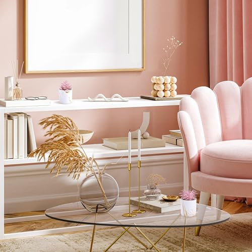 Mini Artificial Succulents 2-Pack - Pink Fake Potted Plants for Desk