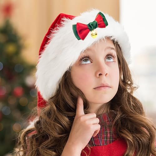 Kids Red Velvet Santa Hat - Christmas & Holiday Party Accessory