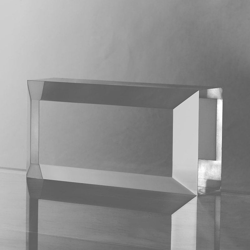 CiaoHER 2in Thickness Beveled Solid Acrylic Display Block Clear Polished Pedestal Stand Riser Solid Base (6x6)