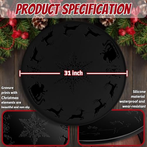 31-Inch Waterproof Silicone Christmas Tree Stand Mat & Floor Protector
