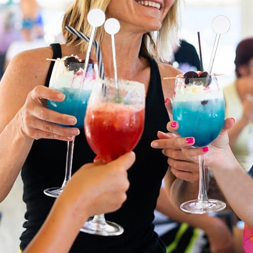 100 Clear Plastic Cocktail Stir Sticks - 7 Inch Beverage Mixing Stirrers