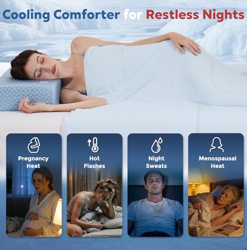 Cooling Comforter Queen Size - Lightweight Arc-Chill Blanket for Hot Sleepers