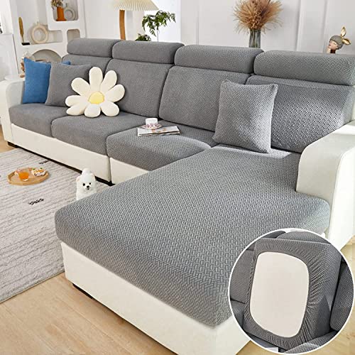 Universal Stretch Couch Cushion Cover - Washable Sofa Seat Slipcover, Gray