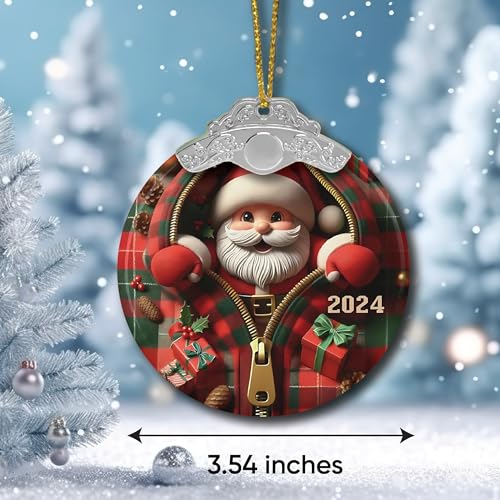 Funny Santa Ornament for Christmas Tree - White Elephant Gift Idea