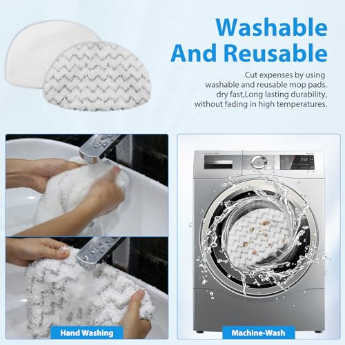 10-Pack Microfiber Steam Mop Replacement Pads for Hard Floor Cleaners