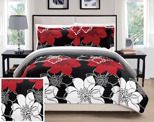 Chic Home QS2807-AN Woodside (2 Piece) Quilt Set, Twin, Black