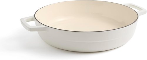 Martha by Martha Stewart 3.5 QT Enameled Cast Iron Braiser with Lid - Elegant Crescent Moon Finish