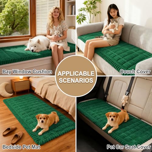 hyha Washable Plush Dog Couch Cover - Non-Slip Sofa Protector, Turquoise 27.6"x47"