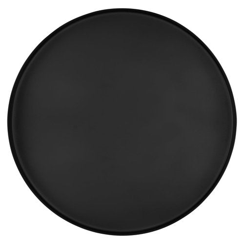 SENJEOK 2PCS 12 Inch Black Metal Round Trays, Stainless Steel Decorative Serving Tray, Round Candle Tray Holder for Jewelry, Accessories, Coffee Table