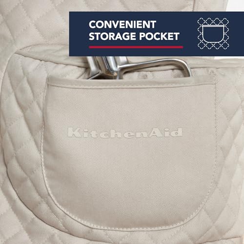 Quilted Cotton Tilt-Head Stand Mixer Cover with Storage Pocket, Tan