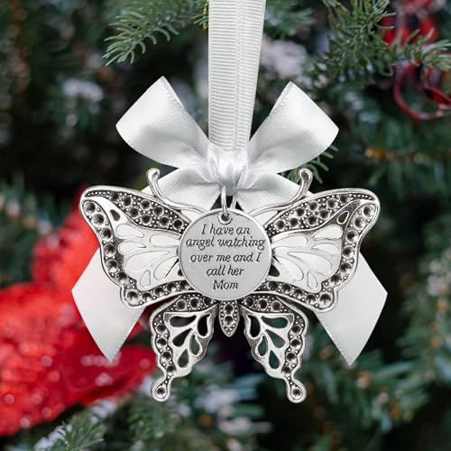Christmas Butterfly Memorial Ornament in Loving Memory of Mom - Sympathy Keepsake