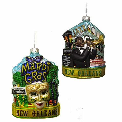 Kurt Adler 5-Inch Glass New Orleans Cityscape Ornament with Landmarks