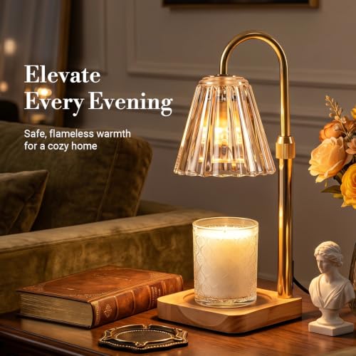 Electric Candle Warmer Lamp with Timer & Dimmer, Adjustable Height