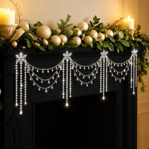 Yalikop 6 ft Crystal Tassel Garland Decoration - Christmas Tree Ornament (Crystal / 5.91 ft variation)