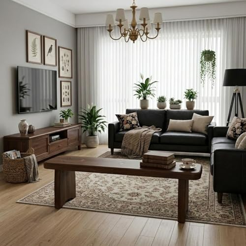 Solid Wood Entryway Bench, Rustic Farmhouse Shoe Bench for Hallway & Bedroom
