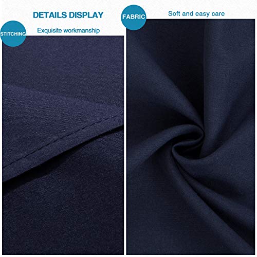 Microfiber Standard Pillow Shams Set of 2 - Navy Blue Envelope Closure