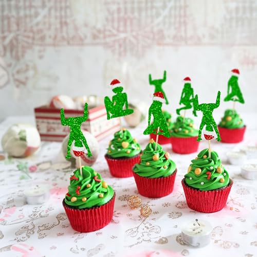 Christmas Cupcake Toppers Glitter Ho Ho Ho - Multi 4