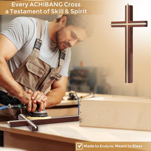 10-Inch Wooden Wall Cross - Modern Minimalist Religious Home Decor