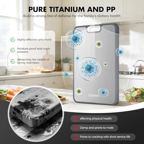 Dual-Sided Titanium & PP Cutting Board with Juice Groove (16" x 11")