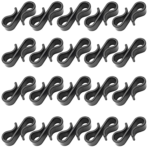 50 Pieces Mini Gutter Hooks for Christmas String Lights - Black Plastic Clips