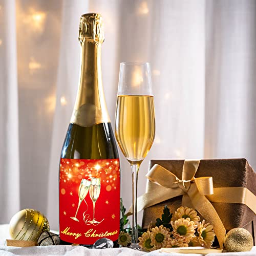 WorldBazaar Gold Foil Christmas Wine Bottle Stickers, 54-Pack