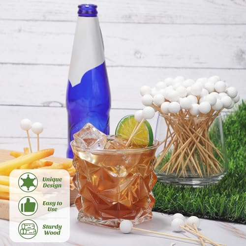 Aodaer Golf Toothpicks 100 Pcs - 4.7 Inch Golf Cocktail Picks & Skewers for Parties