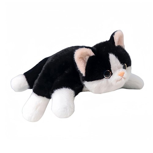 ELKOHA 17.7 Inch Black & White Cat Weighted Stuffed Animals, Weighted Cat Plush Animal, Cute Soft Plush Toy Pillow Hugging Plushie Kitten Dolls Birthday Gifts for Kids Adults