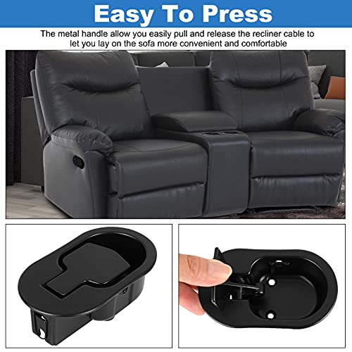 Heavy-Duty Metal Recliner Release Handle with 4.9-inch Exposed Cable