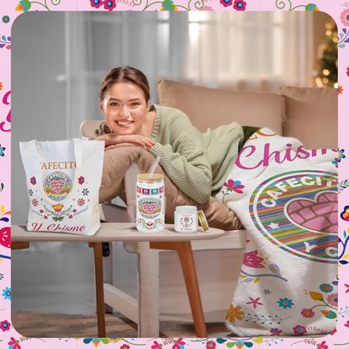 Cafecito Y Chisme Gift Set for Women – Colorful 8-Piece Gift Basket by Jiytivity