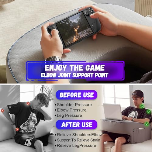 Extra Large Memory Foam Reading Pillow with Armrests - Lap Desk for Gaming & Relaxation