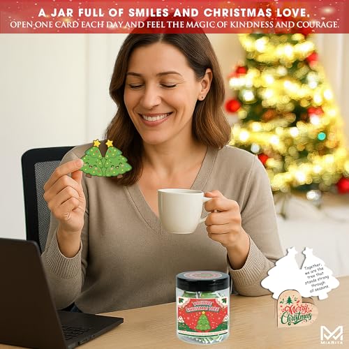 Positive Tree Jar with 60 Christmas Affirmation Cards - Holiday Stocking Stuffer - Mia-nt-Positive Christmas Tree Jar