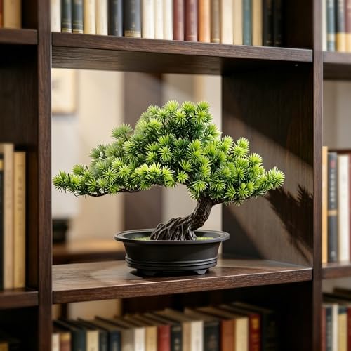 Faux Bonsai Tree with Pot - 9.5-Inch Indoor Decor