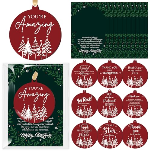 Suzile 50-Pack Christmas Appreciation Ornaments - Red Holiday Decor