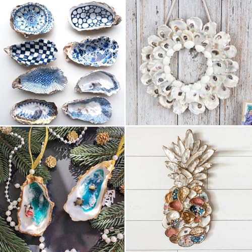 Natural Oyster Shells for Crafts - 30 Pack Large 4"-5" Bulk Seashells