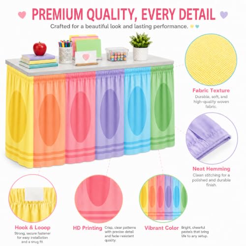 Cinrobiye Classroom Desk Skirt 14FT x 30 Inch for Teacher Desks & Tables