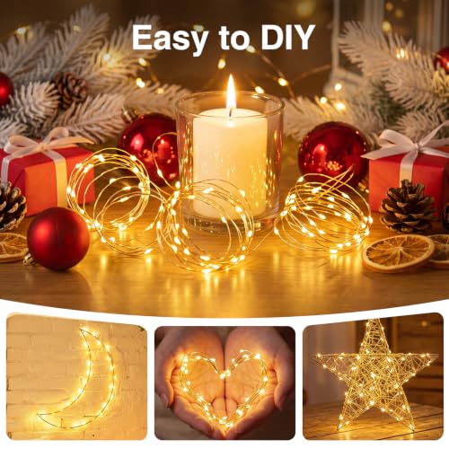 Litogo 20 Pack Fairy Lights Battery Operated with Timer, 10ft Warm White String Lights