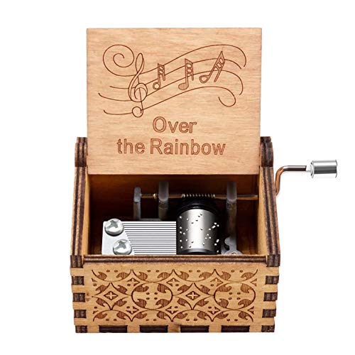 Wooden Over the Rainbow Hand Crank Music Box - Keepsake Gift