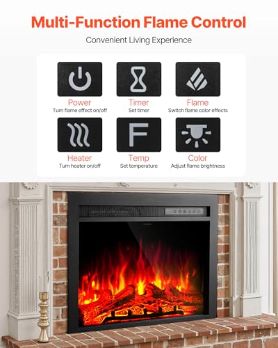 40 Inch Electric Fireplace Insert Recessed Wall Mounted Heater