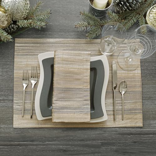 Elrene Home Fashions Villeroy & Boch Radcliffe Jacquard Woven Placemats - 14x20 Inches Set of 4