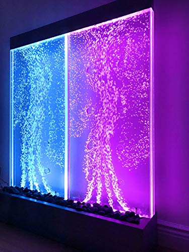 48-inch x 40-inch LED Standing Bubble Panel Fountain with Remote Control