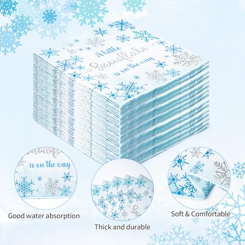 Snowflake Disposable Napkins 50Pcs for Winter Holiday Parties
