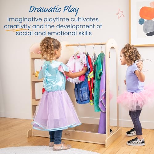 Kids Dress-Up Storage Center with Mirror and Costume Wardrobe