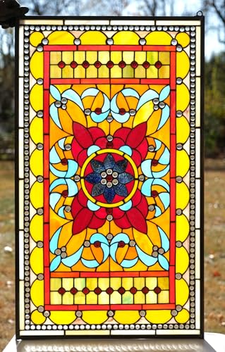 Handcrafted 20" x 34" Stained Glass Window Panel - Tiffany Style